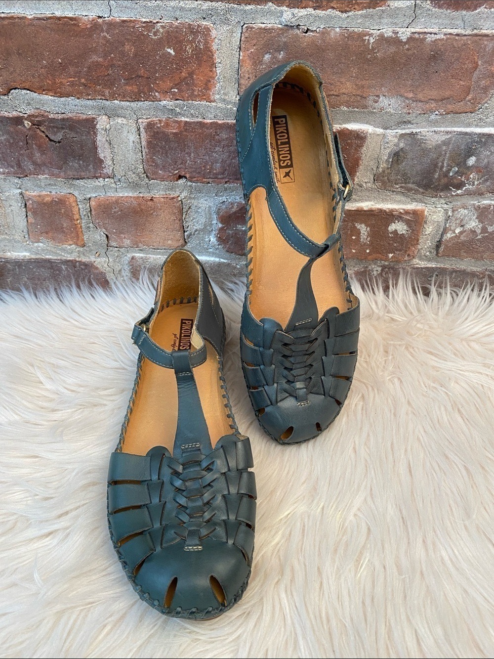 Pikolinos Salamanca Leather T-Strap Sandals - Emerald, Size EUR 42 / US 11.5-12 - Picture 10 of 15